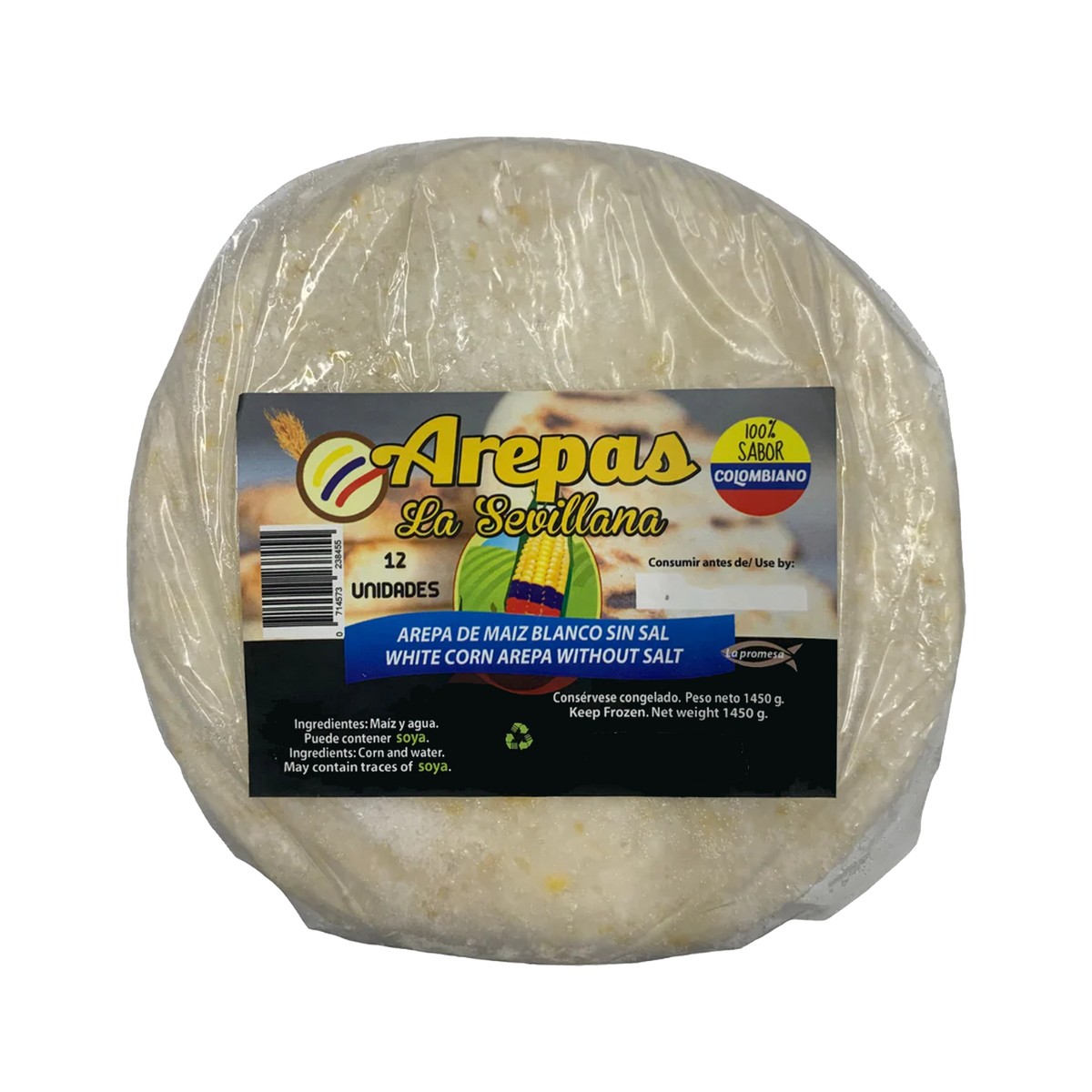 La Sevillana Arepa Blanca sin Sal (1.45kg)