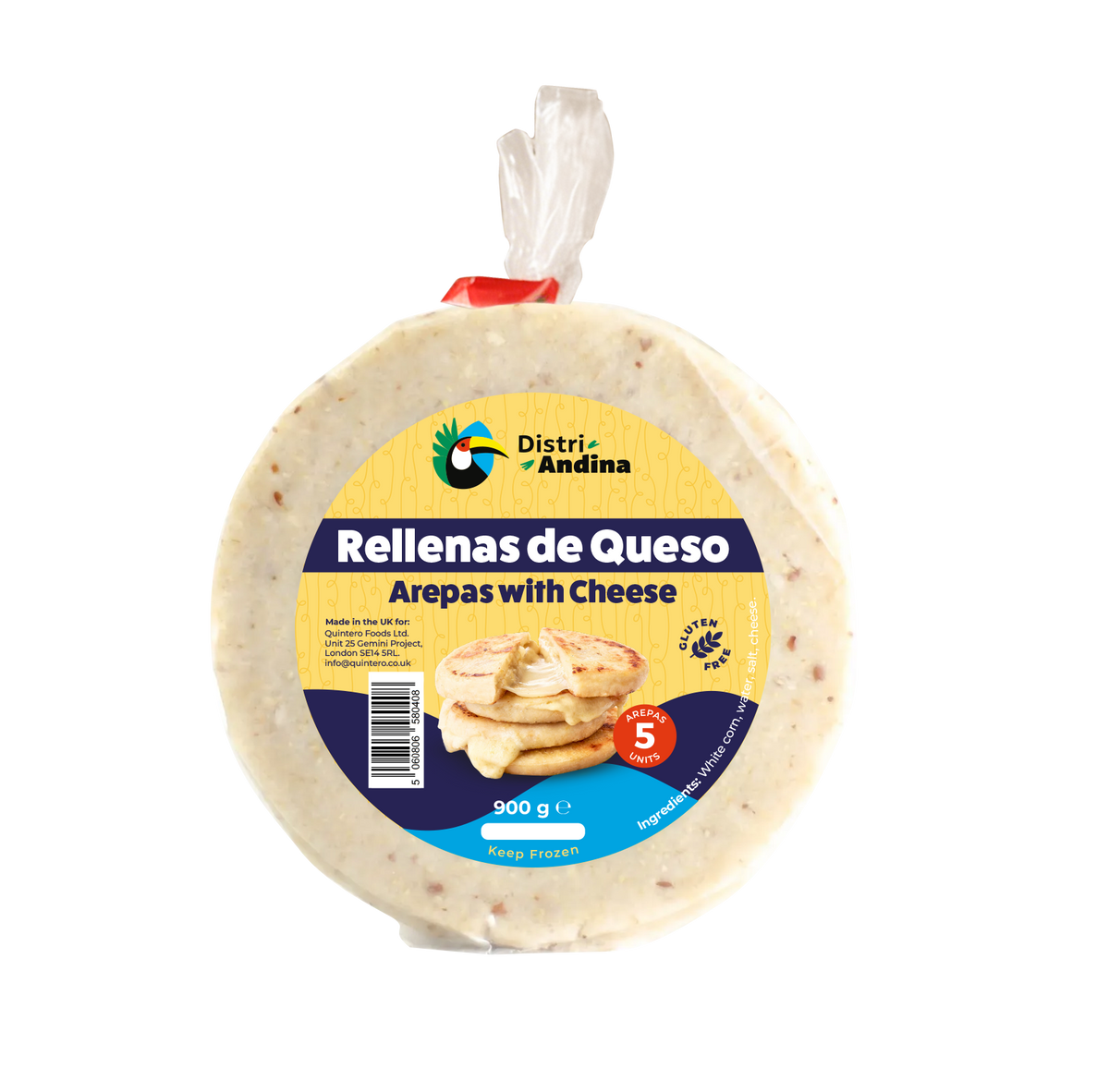 DistriAndina Arepa Rellena de Queso (900g)