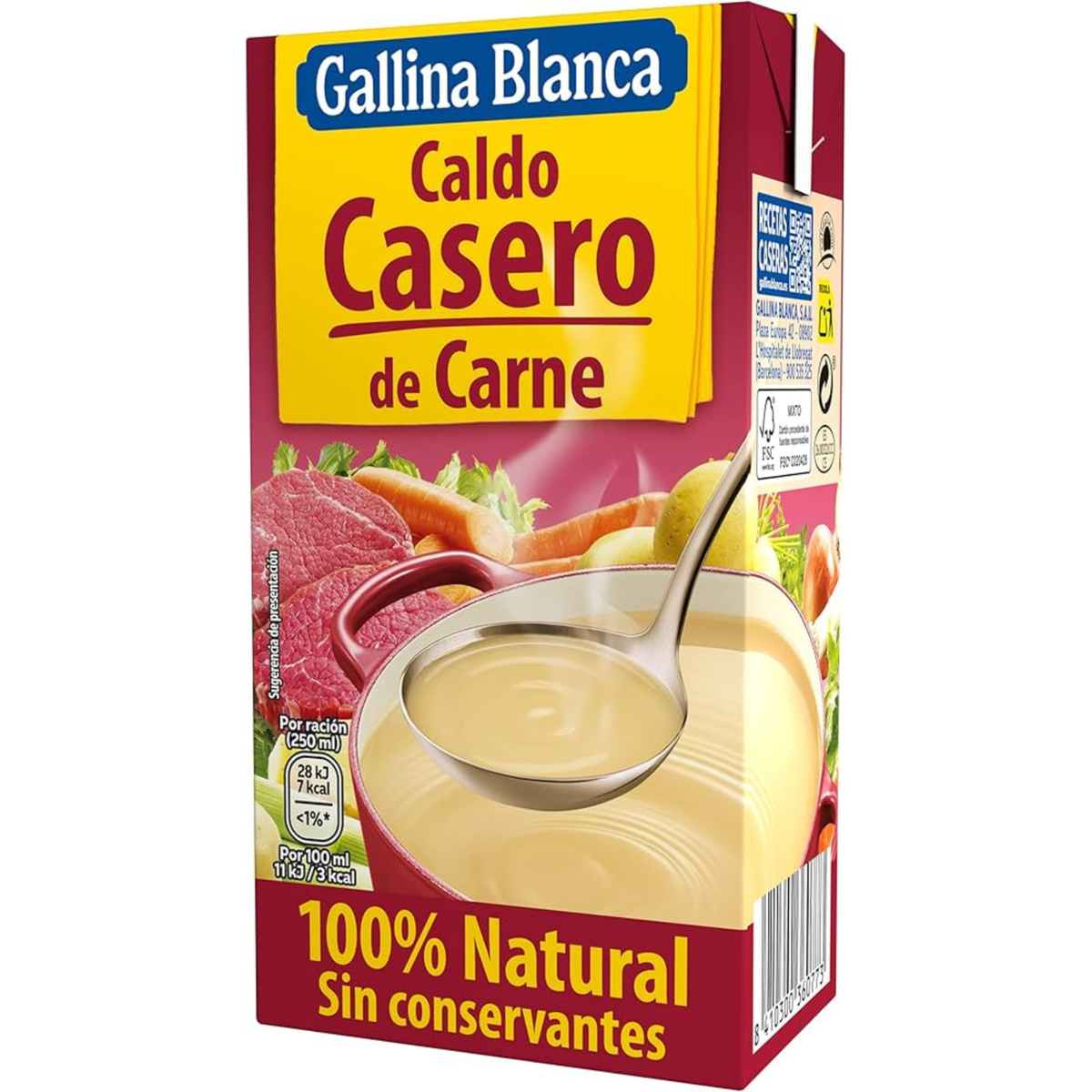 Gallina Blanca Caldo de Carne (1Ltr)